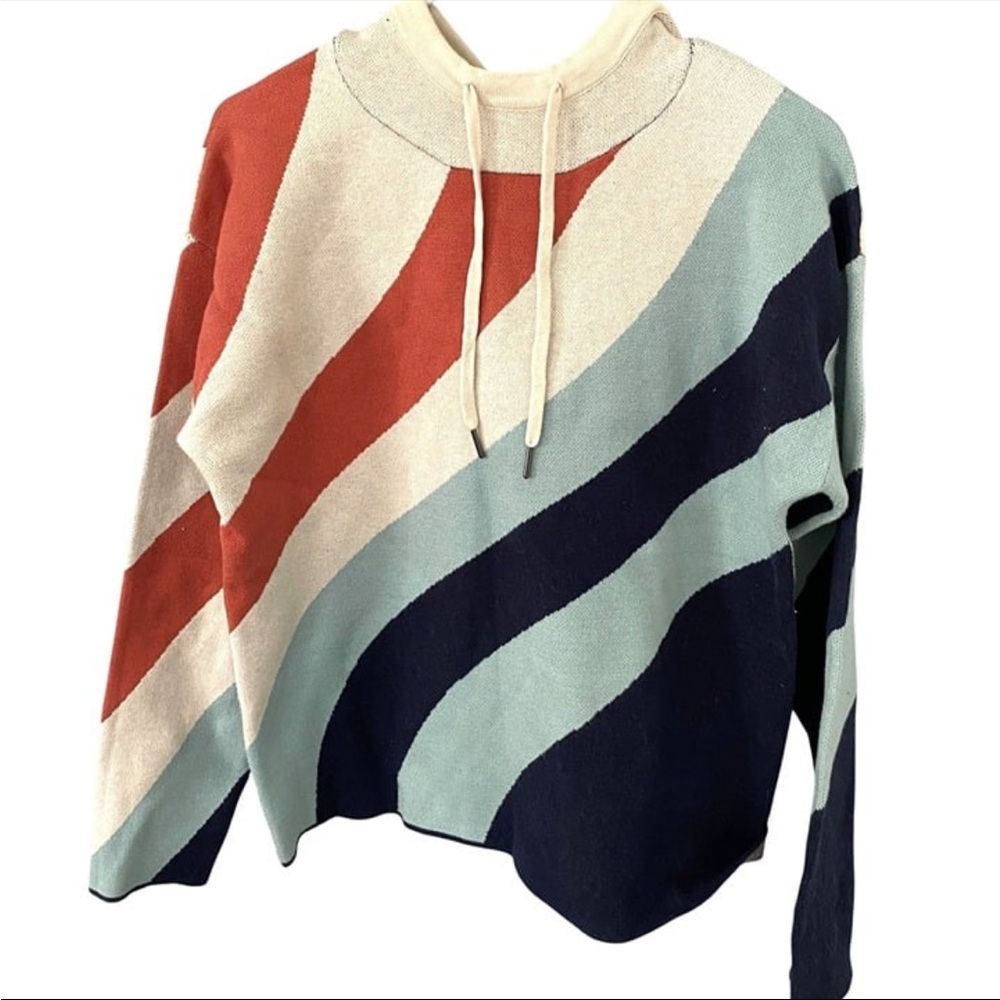 Cynthia Rowley Colorful Striped Sweater front and back design